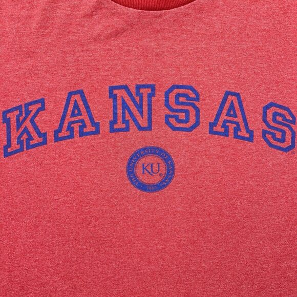 Champs Sports Kansas University Ringer Tee Men’s M Red Jayhawks Vintage Y2K - Picture 2 of 8